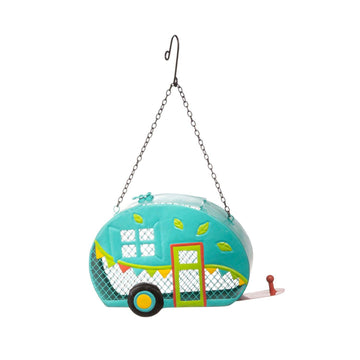 Faire-Plow & Hearth Metal Camper Birdfeeder Mint Green Cute